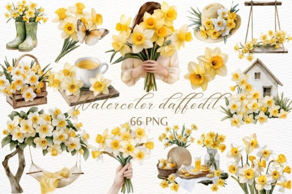 Download Watercolor Daffodil PNG Clipart - Clipart Collection