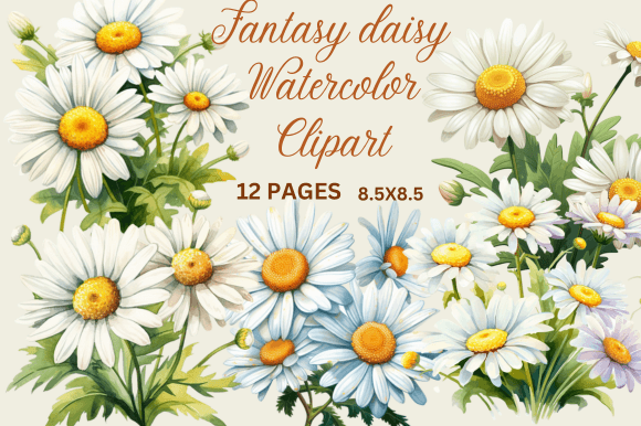 Download Fantasy Daisy Watercolor Clipart - Clipart Collection