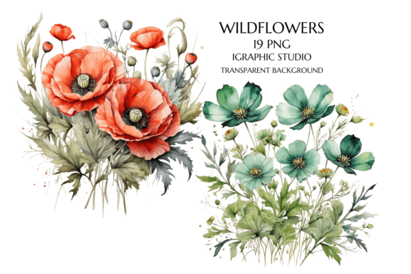 Download Wildflower Clipart Floral, Poppy Clipart - Clipart Collection