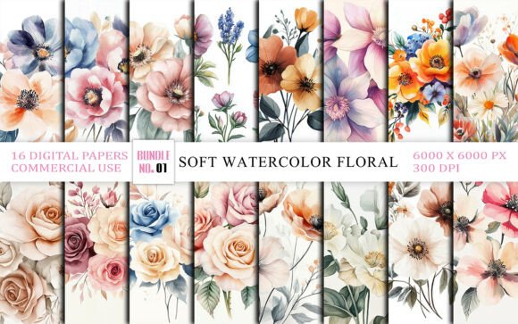 Download Soft Watercolor Floral Clipart Bundle - Clipart Collection