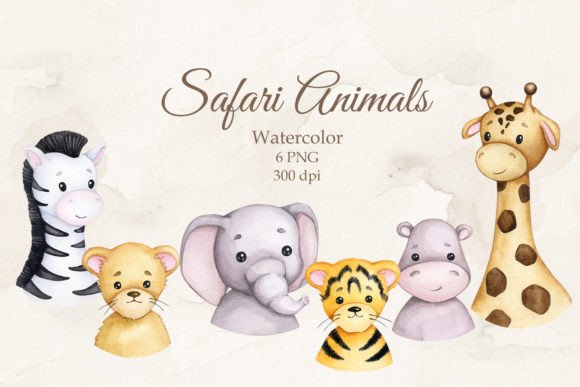 Download Safari Animals. Watercolor Cliparts PNG - Clipart Collection