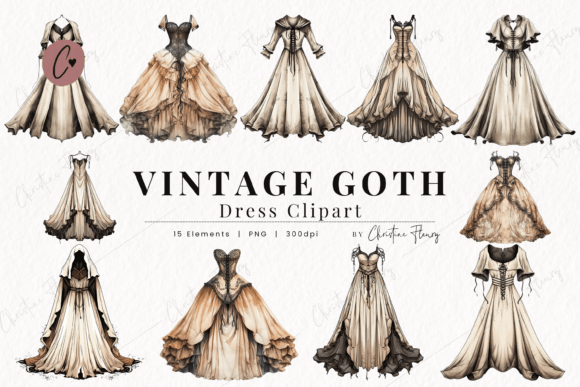 Download Vintage Goth Dress Clipart - Clipart Collection
