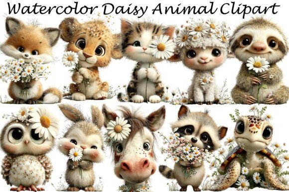 Download Watercolor Daisy Animal Clipart - Clipart Collection