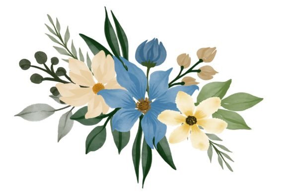 Download Blue Floral Frame Illustration - Floral frame illustration Collection