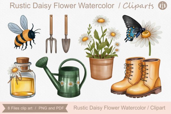 Download Rustic Daisy Flower Watercolor Clipart - Daisy flower watercolor clipart Collection