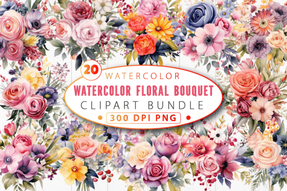Download Watercolor Floral Bouquet Clipart Bundle - Clipart Collection