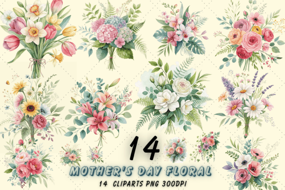 Download Watercolor Floral Bouquet Clipart Bundle - Clipart Collection