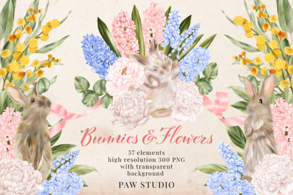 Download Easter Bunny Flowers Clipart Hyacinth - Clipart Collection