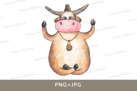 Download Watercolor Bull Sublimation Graphics - Sublimation graphics Collection