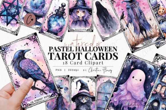Download Pastel Halloween Tarot Cards Clipart - Clipart Collection