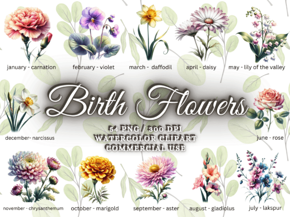 Download Birth Month Flower Clipart - Flower Png - Clipart Collection
