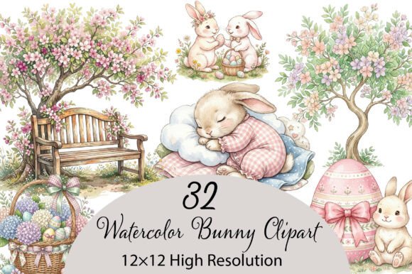 Download Watercolor Bunny Clipart - Clipart Collection
