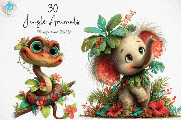 Download Cute Jungle Animals PNG Clipart - Clipart Collection