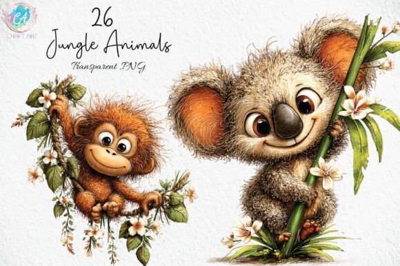 Download Cute Jungle Animals PNG Clipart - Clipart Collection