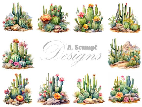 Download Cactus Watercolor Plants Clipart Bundle - Clipart Collection
