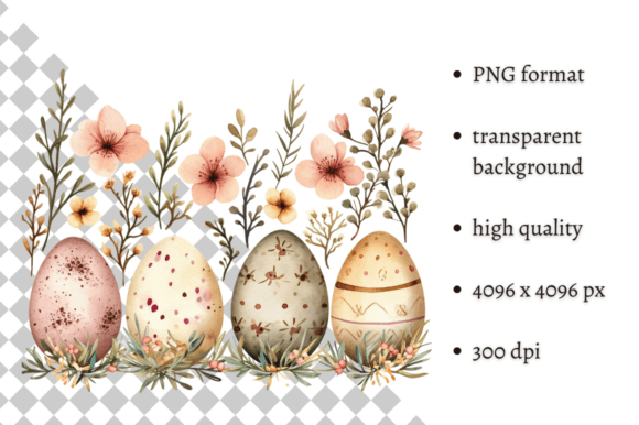 Download Watercolor Easter Eggs Clipart PNG - Clipart Collection