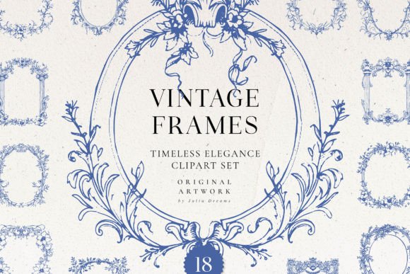 Download Vintage Vector Frames SVG Clipart Set - Clipart Collection