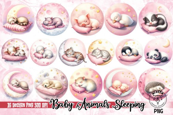 Download Cute Baby Animals Sleeping Clipart PNG - Clipart Collection