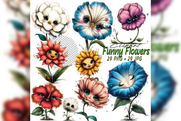 Download Whimsical Floral Clipart Set Watercolor - Clipart Collection