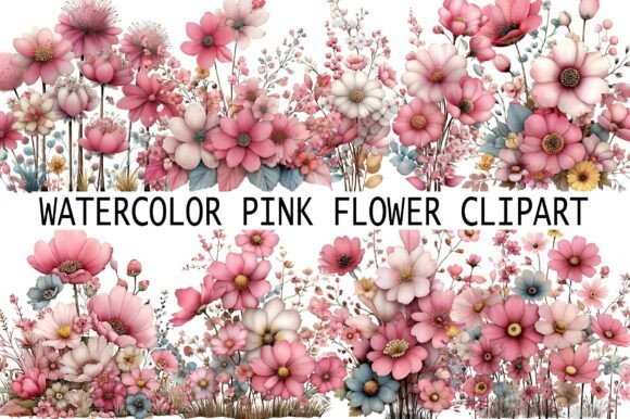 Download Watercolor Pink Flower Clipart - Clipart Collection