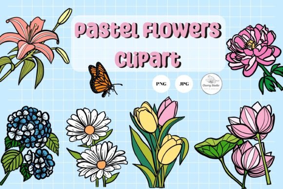 Download Pastel Flowers Clipart - Clipart Collection