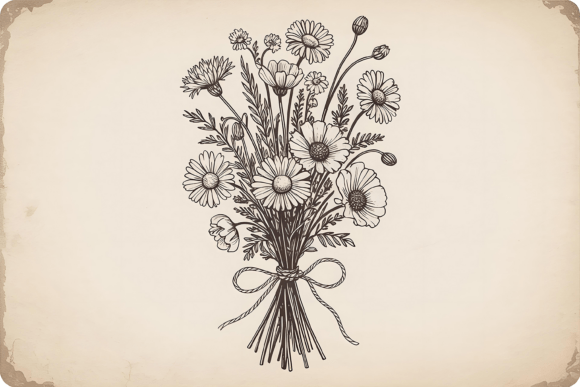 Download Retro Bouquet Clipart Design - Clipart Collection