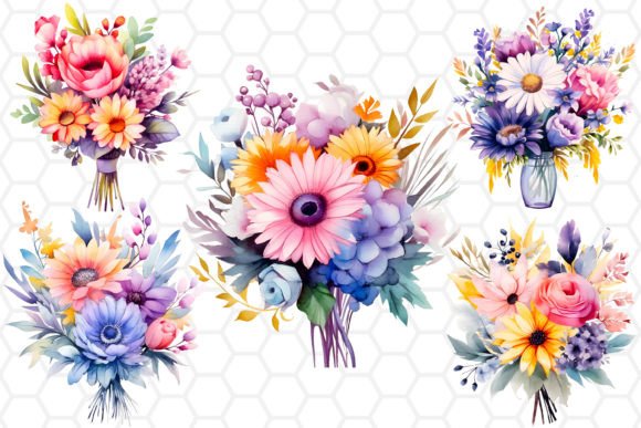 Download Watercolor Flower Bouquet Clipart PNG - Clipart Collection