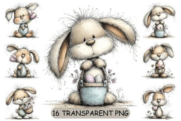 Download 16 Cute Easter Bunny PNG Clipart - Clipart Collection