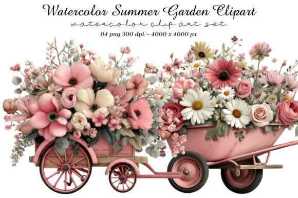 Download Watercolor Summer Garden Clipart - Clipart Collection