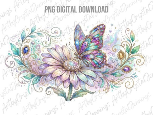 Download Magical Butterfly Flower Clipart PNG - Clipart Collection