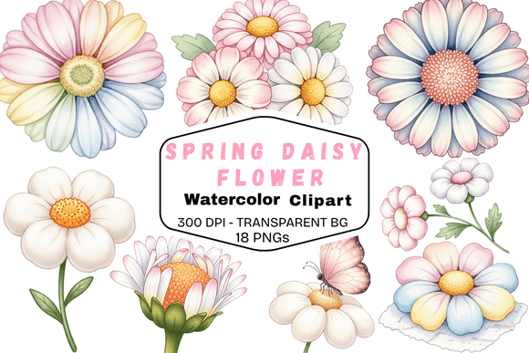 Download Spring Daisy Flower Watercolor Clipart - Daisy flower watercolor clipart Collection
