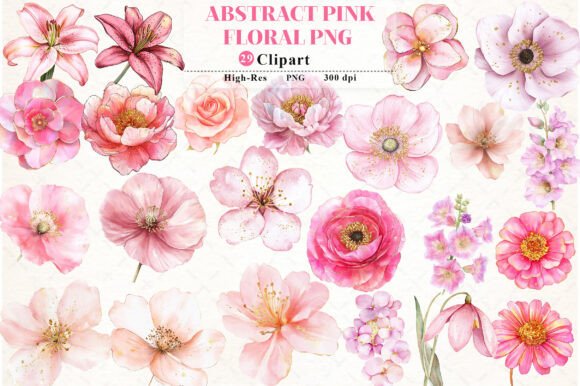 Download Abstract Pink Flower Clipart - Clipart Collection
