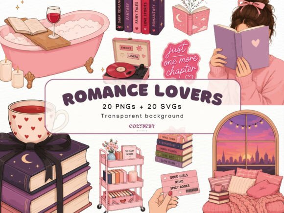 Download Romance Lovers Cliparts, Bookish PNG SVG - Clipart Collection