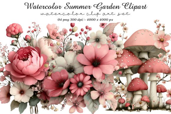 Download Watercolor Summer Garden Clipart - Clipart Collection