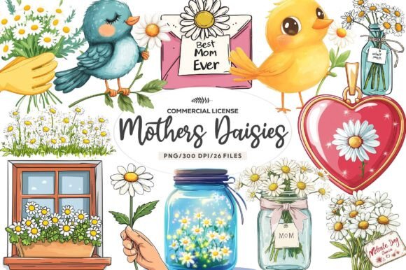 Download Mothers Day Daisies Clipart - Clipart Collection