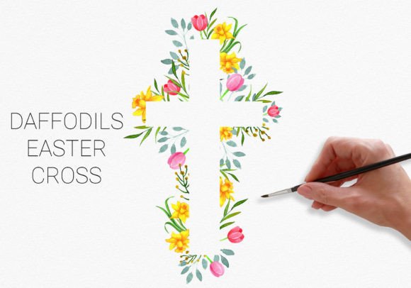 Download Daffodils Easter Cross Clipart Communion - Clipart Collection