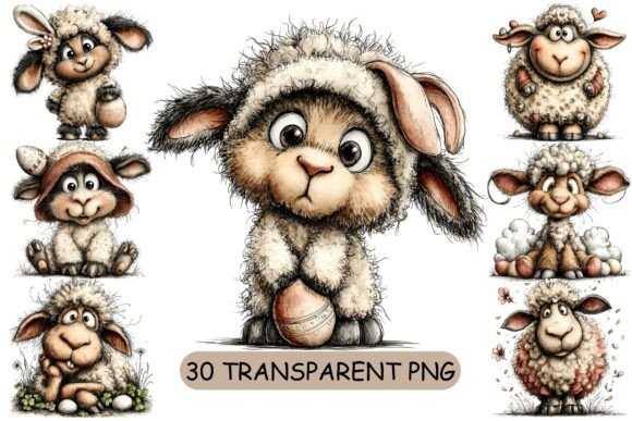 Download 30 Easter Lamb PNG Clipart Bundle - Clipart Collection