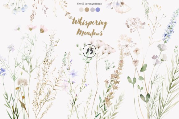 Download Wildflower Clipart Botanical Set - Clipart Collection