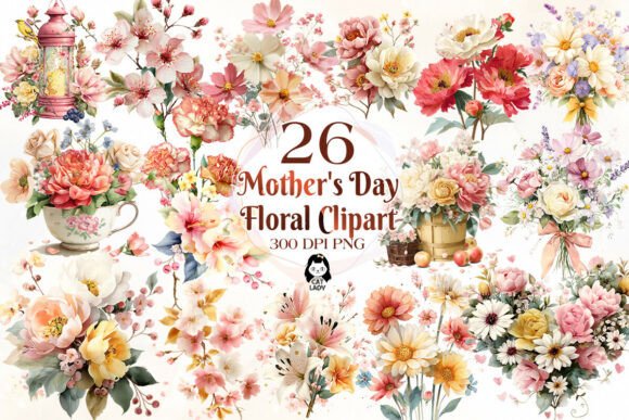 Download Mother's Day Floral Sublimation Clipart - Clipart Collection