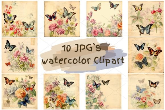 Download Butterflies Watercolor Clipart JPG 1S-23 - Clipart Collection