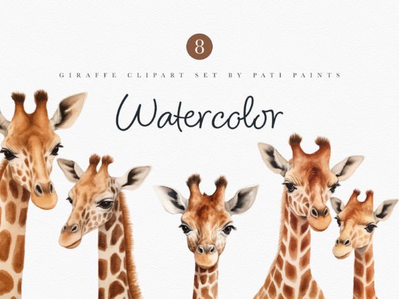 Download Watercolor Giraffe Clipart Nursery Set - Clipart Collection