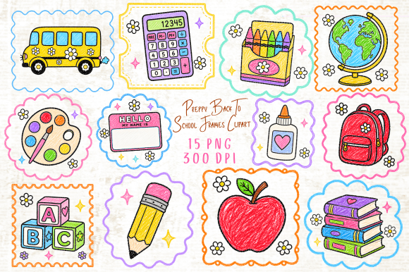 Download Preppy Back to School Frames Clipart PNG - Clipart Collection