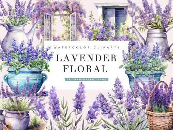 Download Watercolor Lavender Floral Clipart - Clipart Collection