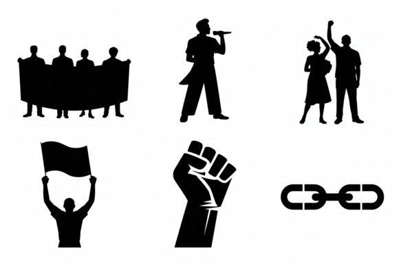 Download Protest and Activism Silhouettes Clipart - Clipart Collection
