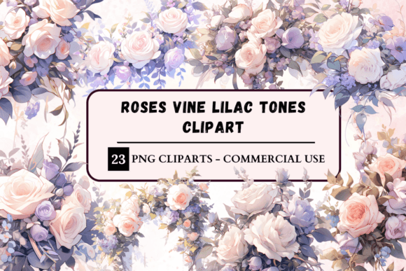 Download Pastel Roses Clipart - Lilac Tones - Clipart Collection