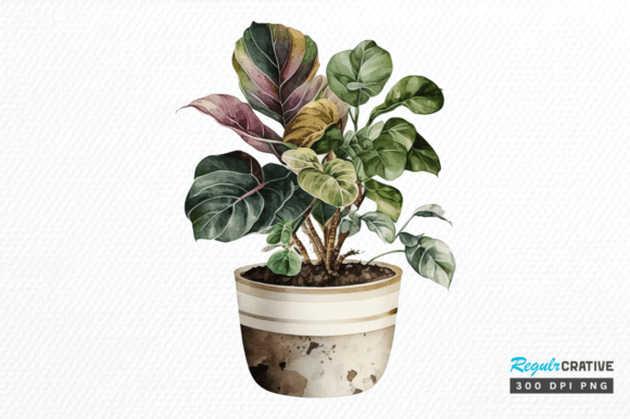 Download Watercolor Potted Plant Clipart Design - Clipart Collection