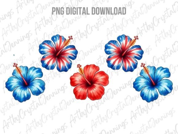 Download Patriotic Hibiscus Flower Clipart PNG - Clipart Collection