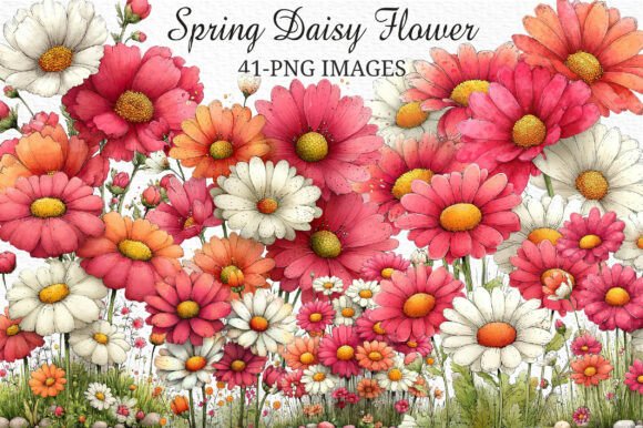 Download Spring Daisy Flower Clipart Png Bundle - Clipart Collection