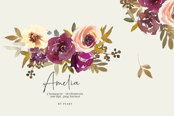 Download Autumn Watercolor Floral Clipart Set - Clipart Collection