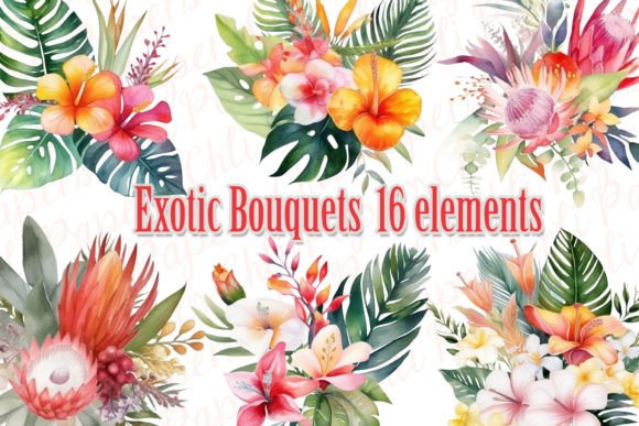 Download Watercolor Tropical Flowers Clipart, - Clipart Collection